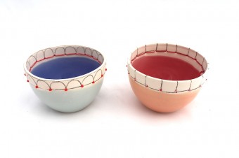 Anna Westerlund pink & blue bowl