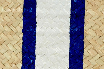 blue&white monogram clutch