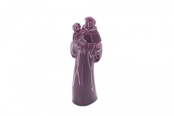 Medium Saint Anthony ceramic statue_aubergine