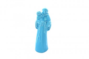 Medium Saint Anthony ceramic statue_blue
