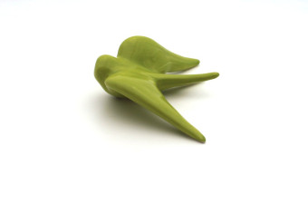 green ceramic swallow
