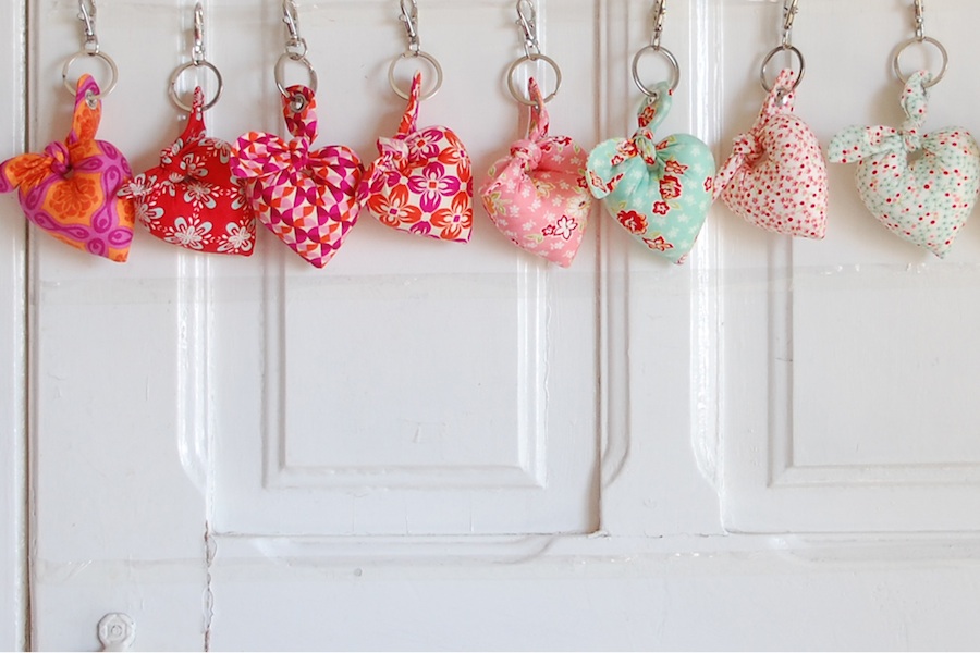 Handmade heart fabric keyring - Pois SelectionPois Selection