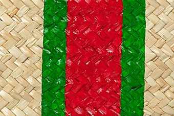green&red monogram beach basket